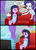 Size: 713x1001 | Tagged: safe, artist:madmax, edit, rarity, twilight sparkle, equestria girls, g4, comic, couch, cropped, mouth hold, naked towel, remote, television, towel, what's wrong with this place