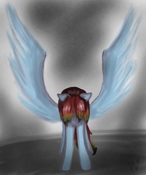 Size: 1000x1200 | Tagged: safe, artist:horrella muse, rainbow dash, g4, female, pixiv, solo