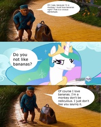 Size: 1271x1601 | Tagged: safe, princess celestia, winged monkey, g4, banana, comic, movie, oz the great and powerful, speech bubble