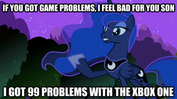 Size: 625x351 | Tagged: safe, princess luna, gamer luna, g4, image macro, xbox one