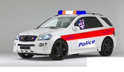 Size: 2226x1296 | Tagged: safe, twilight sparkle, g4, car, female, mercedes-benz, mercedes-benz ml-class, police, solo