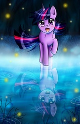 Size: 1183x1829 | Tagged: safe, artist:princesssilverglow, twilight sparkle, g4, female, reflection, solo