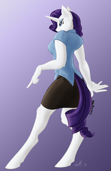 Size: 1052x1624 | Tagged: safe, artist:hobbsmeerkat, rarity, anthro, unguligrade anthro, g4, female, solo