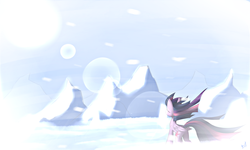 Size: 2000x1200 | Tagged: safe, artist:n_thing, twilight sparkle, alicorn, pony, g4, female, mare, snow, snowfall, solo, twilight sparkle (alicorn)