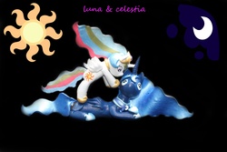 Size: 3456x2304 | Tagged: safe, artist:emmyzbunny, princess celestia, princess luna, g4, irl, photo, sculpture, text