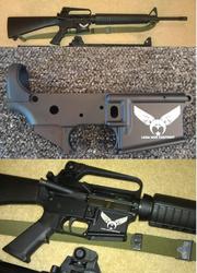 Size: 1028x1428 | Tagged: safe, ar-15, customized toy, gun, gunified, my little arsenal, new lunar republic, rifle