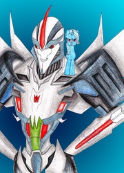 Size: 3209x4450 | Tagged: safe, trixie, g4, starscream, the arrogant ones, transformers, transformers prime