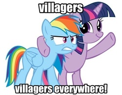 Size: 556x432 | Tagged: safe, rainbow dash, g4, animal crossing, image macro, twiface, villager, wrong neighborhood, x x everywhere