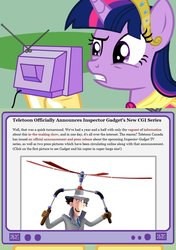 Size: 564x800 | Tagged: safe, twilight sparkle, alicorn, pony, g4, exploitable meme, female, inspector gadget, mare, meme, tv meme, twilight sparkle (alicorn)