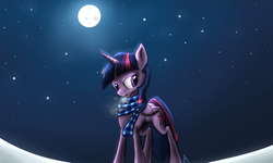 Size: 2000x1200 | Tagged: safe, artist:killamnjaro, twilight sparkle, alicorn, pony, g4, clothes, female, mare, scarf, solo, twilight sparkle (alicorn), winter