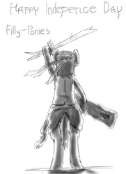 Size: 2430x3364 | Tagged: safe, artist:devious-stylus, pony, bandana, bipedal, holiday, independence day, lapu-lapu, philippines, phillipine independence day, ponified, shield, solo, sword, weapon
