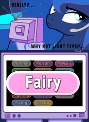 Size: 563x769 | Tagged: safe, princess luna, fairy, gamer luna, g4, exploitable meme, meme, pokémon, pokémon x and y, tv meme, unamused