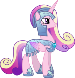 Size: 6269x6500 | Tagged: safe, artist:theshadowstone, princess cadance, alicorn, pony, g4, absurd resolution, armor, concave belly, crystal guard armor, female, mare, not prince bolero, not rule 63, simple background, slender, solo, thin, transparent background, vector, warrior cadance