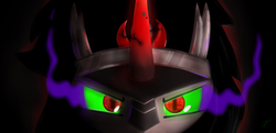 Size: 900x434 | Tagged: safe, artist:everypone, king sombra, g4, dark magic, eyes, male, solo, sombra eyes, stare