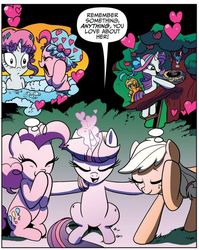 Size: 623x781 | Tagged: safe, idw, official comic, applejack, pinkie pie, rarity, twilight sparkle, earth pony, pony, unicorn, g4, spoiler:comic, spoiler:comic08, bubble, comic, fart, fart fetish, fart joke, farting bubbles, female, fetish, heart, mare, shipping fuel