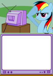 Size: 493x699 | Tagged: safe, rainbow dash, g4, exploitable, exploitable meme, german dash, meme, template, tv meme