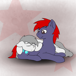 Size: 800x800 | Tagged: safe, artist:horseofpretense, oc, oc only, earth pony, pony, chest fluff, gay, male, shipping