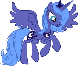 Size: 6006x5086 | Tagged: dead source, safe, artist:the-engineers-hats, princess luna, alicorn, pony, g4, absurd resolution, female, mare, messy mane, s1 luna, simple background, smiling, solo, transparent background, vector