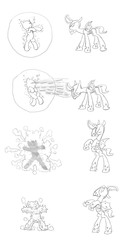 Size: 800x1529 | Tagged: safe, artist:carnifex, oc, oc only, oc:myxine, changeling, changeling queen, changeling oc, changeling queen oc, female, monochrome, tumblr