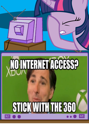 Size: 562x776 | Tagged: safe, twilight sparkle, g4, don mattrick, exploitable meme, facehoof, microsoft, tv meme, xbox 360, xbox one