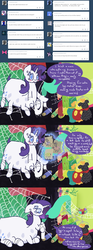 Size: 1242x3332 | Tagged: safe, artist:otterlore, rarity, drider, monster pony, original species, spider, spiderpony, g4, ask, clothes, comic, crying, female, sad, solo, species swap, spider web, spiderponyrarity, tumblr