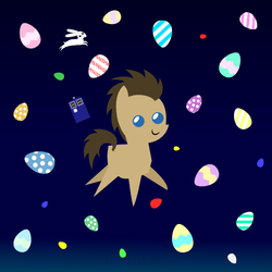 Size: 601x601 | Tagged: safe, artist:haretrinity, doctor whooves, time turner, hare, g4, doctor who, easter egg, male, pointy ponies, solo, space, tardis