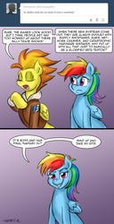 Size: 700x1363 | Tagged: safe, artist:pluckyninja, rainbow dash, spitfire, pegasus, pony, tumblr:sexy spitfire, g4, comic, speech bubble, stupid sexy spitfire, tumblr, wonderbolts