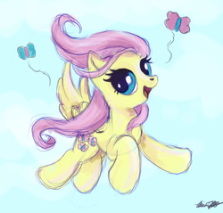 Size: 1172x1120 | Tagged: safe, artist:the-paper-pony, fluttershy, pegasus, pony, g4, 30 minute art challenge, female, solo