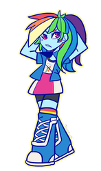 Size: 400x681 | Tagged: dead source, safe, artist:tomoe-chi, rainbow dash, equestria girls, g4, female, solo