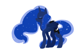 Size: 4030x2674 | Tagged: safe, artist:kamikokittycat, princess luna, g4, eyes closed, female, moon, simple background, solo