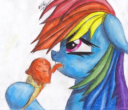 Size: 2904x2508 | Tagged: safe, artist:takedapie, rainbow dash, g4, female, ice cream, solo