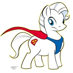 Size: 500x500 | Tagged: safe, artist:lar desouza, pony, cape, clothes, comet the super-horse, crossover, dc comics, male, ponified, solo, stallion, superhero