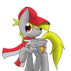 Size: 2600x2600 | Tagged: safe, artist:flashiest lightning, oc, oc only, pegasus, pony, clothes, hat, scarf, solo
