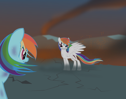 Size: 2208x1749 | Tagged: safe, artist:feralhamster, rainbow dash, g4, bleach (manga), duality, duo, hollow