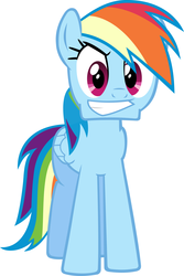 Size: 1024x1533 | Tagged: safe, rainbow dash, pegasus, pony, g4, chin, fanfic, fanfic art, female, hooves, inverted mouth, mare, simple background, smiling, solo, teeth, the crimson chin, vector, white background, wings