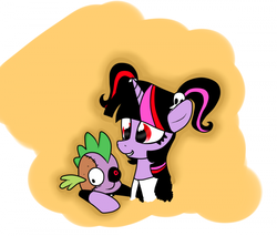 Size: 700x597 | Tagged: safe, spike, twilight sparkle, zombie, ask-gothtwi, g4