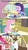 Size: 500x888 | Tagged: safe, edit, edited screencap, screencap, carla jr., daisy jo, fluttershy, pinkie pie, twilight sparkle, cow, earth pony, human, pony, a friend in deed, equestria girls, g4, my little pony equestria girls, my little pony: friendship is magic, apple, background character, background human, backpack, badge, bowl, burger, chair, comic, cropped, ear piercing, earring, eating, female, food, fruit salad, furry confusion, glass of water, humans doing horse things, implied cannibalism, jewelry, piercing, plate, ponies eating meat, puffy cheeks, salad, sitting, spoon, table, tray, unfortunate implications