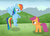 Size: 712x512 | Tagged: safe, artist:shadowstar-12, rainbow dash, scootaloo, g4, scootaloo can't fly