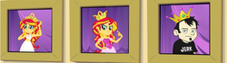 Size: 1800x502 | Tagged: safe, artist:pixelkitties, edit, edited screencap, screencap, sunset shimmer, human, equestria girls, g4, my little pony equestria girls, crossover, crown, dan, dan vs, jewelry, joke, regalia