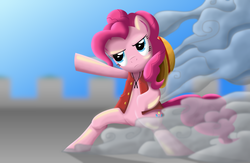 Size: 1600x1040 | Tagged: safe, artist:steelmk0, pinkie pie, earth pony, pony, g4, cosplay, female, gear second, gomu gomu no mi, monkey d. luffy, one piece, parody, pinkie d pie, solo