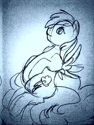 Size: 800x1067 | Tagged: safe, artist:hp-hf, rainbow dash, pegasus, pony, g4, female, monochrome, preggo dash, pregnant, sketch, solo, traditional art