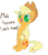 Size: 686x782 | Tagged: safe, artist:celerypony, part of a set, applejack, earth pony, pony, g4, cute, female, happy, jackabetes, simple background, sitting, solo