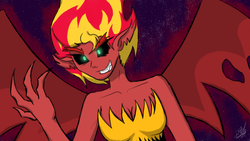 Size: 1280x720 | Tagged: safe, artist:tomazii7, sunset shimmer, demon, equestria girls, g4, my little pony equestria girls, female, solo, sunset satan