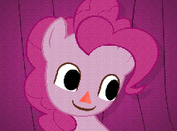 Size: 616x458 | Tagged: safe, pinkie pie, g4, animal crossing, animated, crossover, e3, face meme, female, nightmare fuel, nintendo, solo, super smash bros., villager