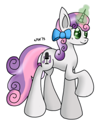 Size: 2269x2778 | Tagged: safe, artist:novaspark, sweetie belle, pony, unicorn, g4, female, magic, mare, older, older sweetie belle, simple background, solo, transparent background