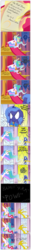 Size: 1626x13130 | Tagged: safe, artist:grievousfan, artist:tamalesyatole, discord, princess celestia, princess luna, alicorn, draconequus, pony, g4, absurd resolution, age regression, celestia is amused, comic, cute, discord being discord, female, filly, holding a pony, luna is not amused, male, mare, offscreen beatdown, scroll, scrunchy face, slice of life, this already ended in pain, throne, trollestia, varying degrees of amusement, woona, writing, yelling