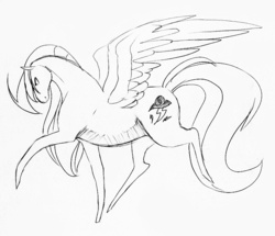 Size: 797x685 | Tagged: safe, artist:opalacorn, oc, oc only, oc:thunderstrike, pony, monochrome, solo