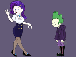 Size: 1200x900 | Tagged: safe, artist:cwossie, rarity, spike, g4, female, humanized, male, punk, ship:sparity, shipping, straight