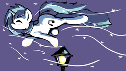 Size: 1280x720 | Tagged: safe, artist:redcladhero, dj pon-3, vinyl scratch, g4, female, snow, snowfall, solo