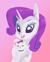 Size: 600x749 | Tagged: safe, artist:twitchykismet, opalescence, rarity, g4